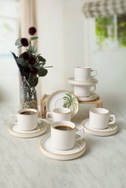 Hermia Juego de tazas de té de cerámica (12 piezas)